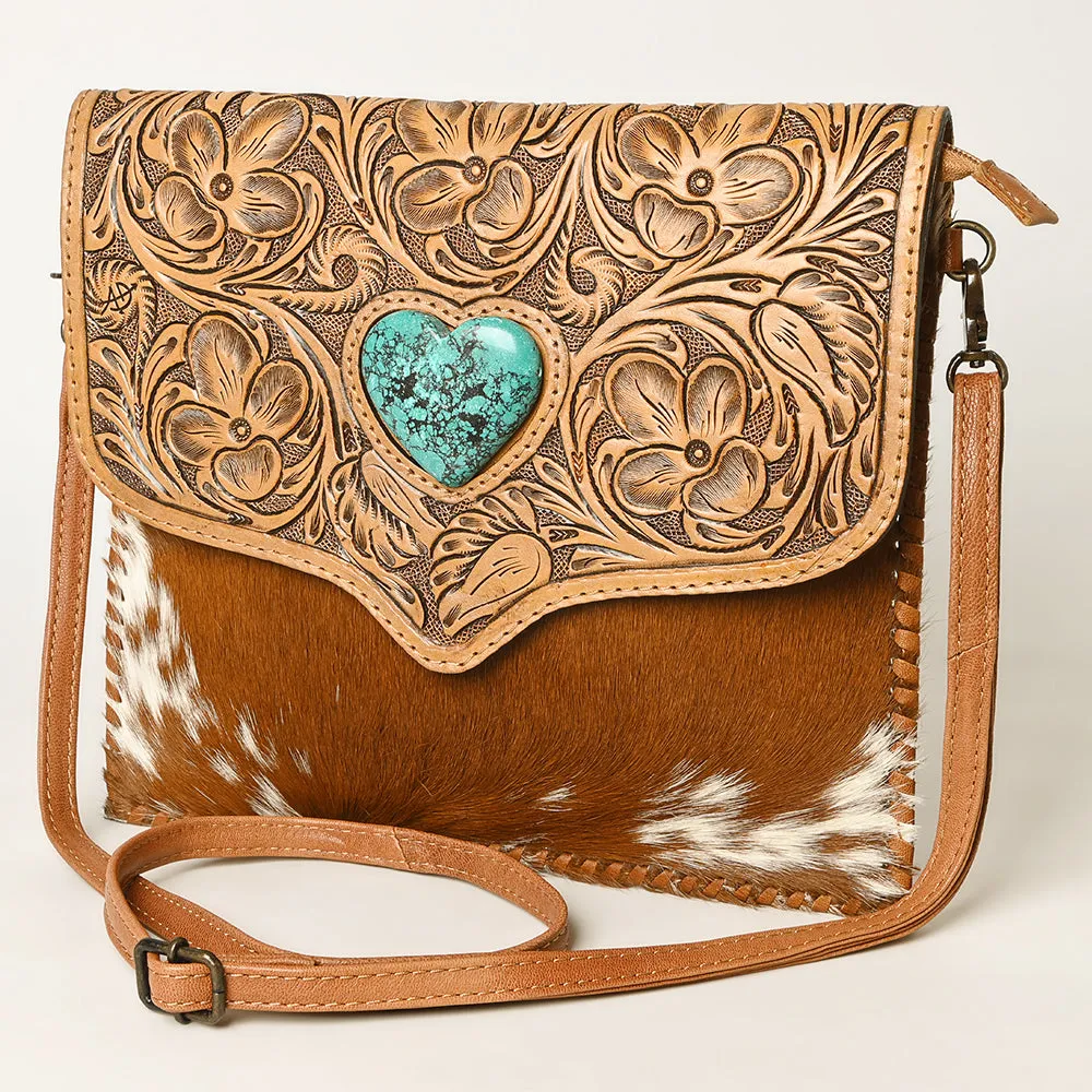 ADBG1389 American Darling Hand Tooled Hair On Genuine Leather Women Bag Western Handbag Purse