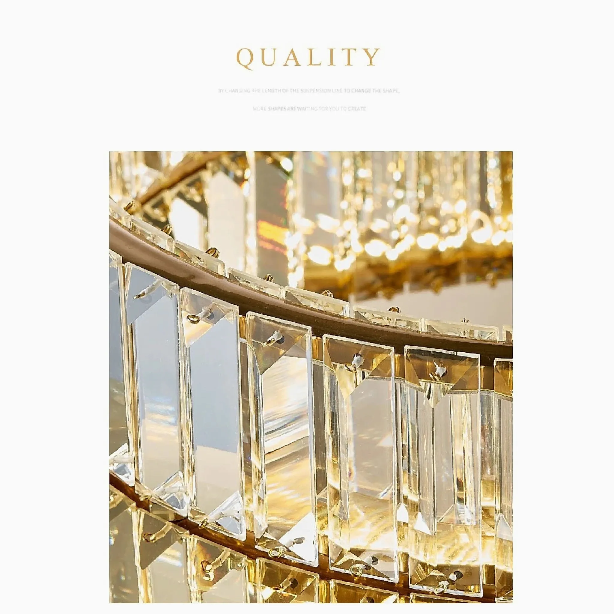 Adrara | Stunning Gold Led Crystal Ceiling Chandelier
