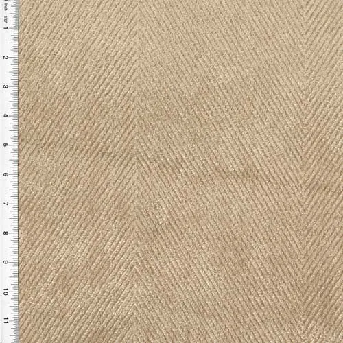Beige Large Herringbone Suede-Like Texture Decor Fabric