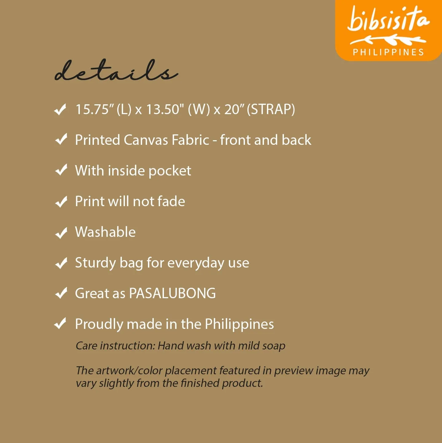 Bibsisita Canvas Tote Bag- CHILDREN