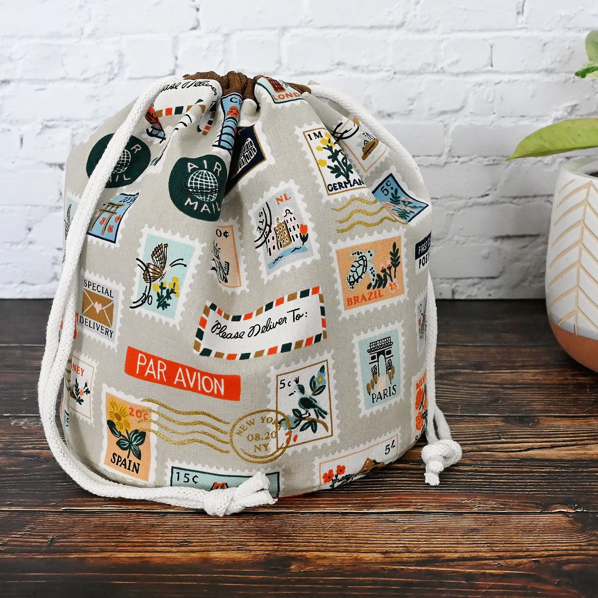 Bon Voyage Canvas Bucket Bag