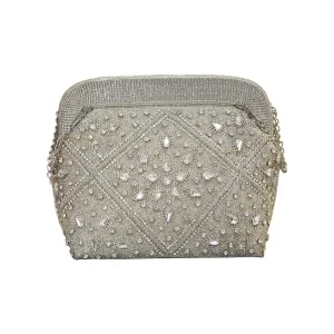 Crisscross Beaded Clutch Bag