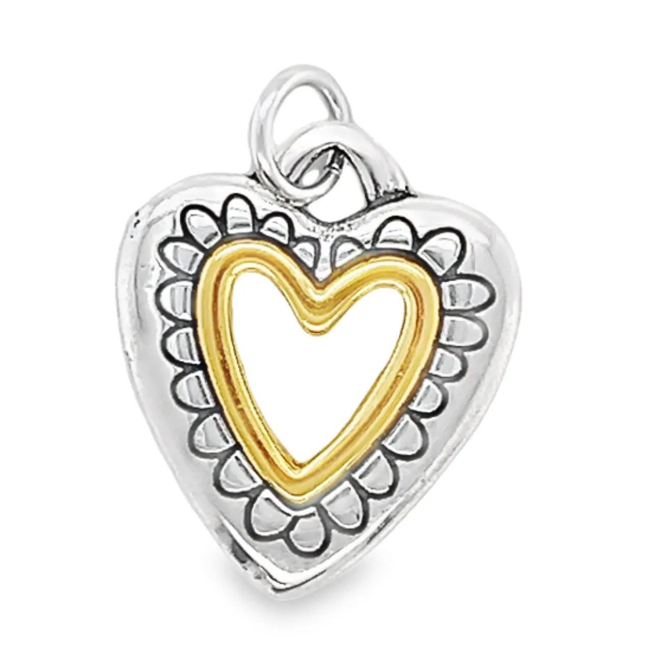 D1736 Heart With Gold Open Heart  Pendant