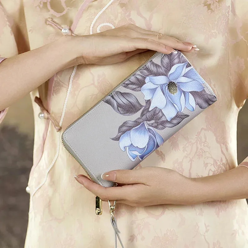 Genuine Leather Women Long Designed  Wallet Card Holders Fashion Purses