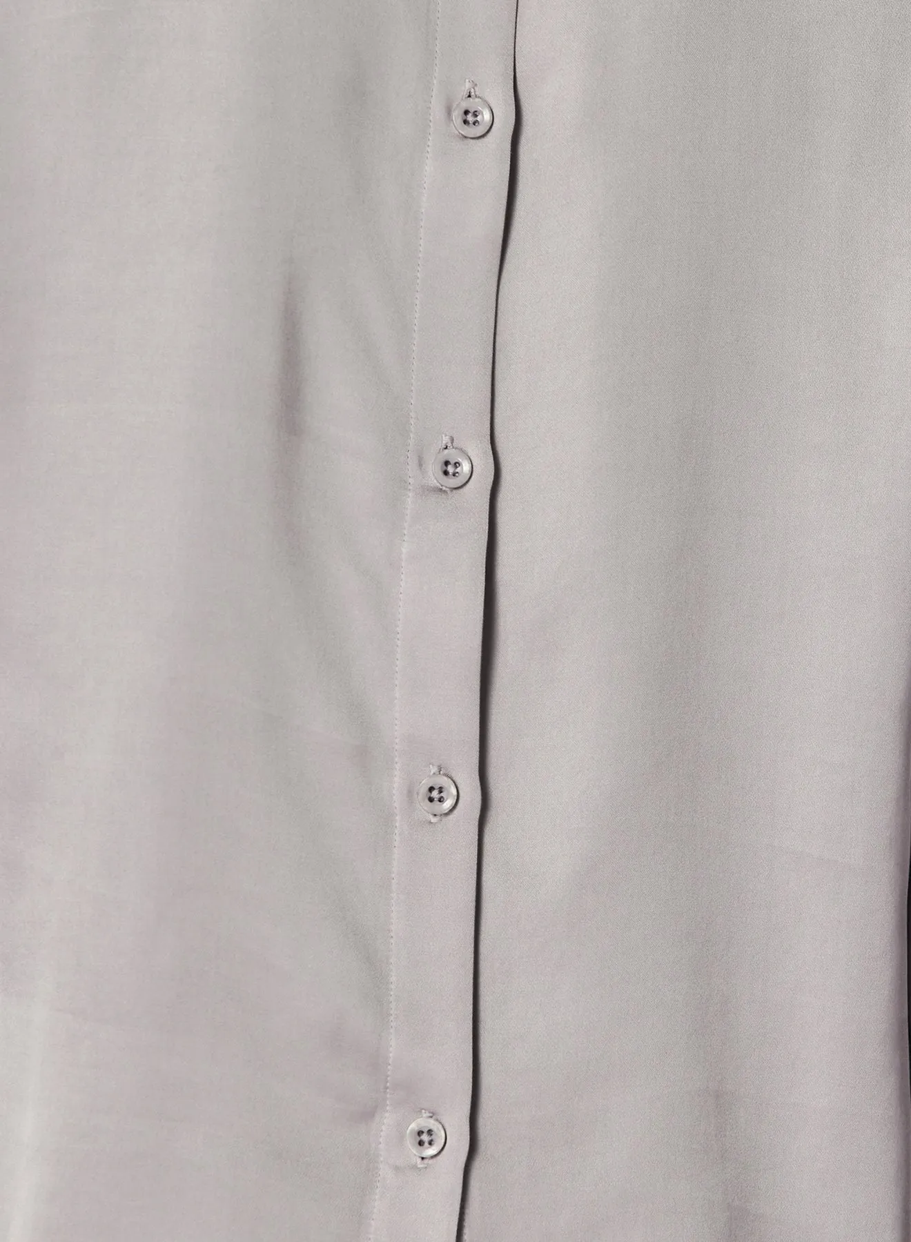 Mock Neck Button Back Top - Glacier Grey