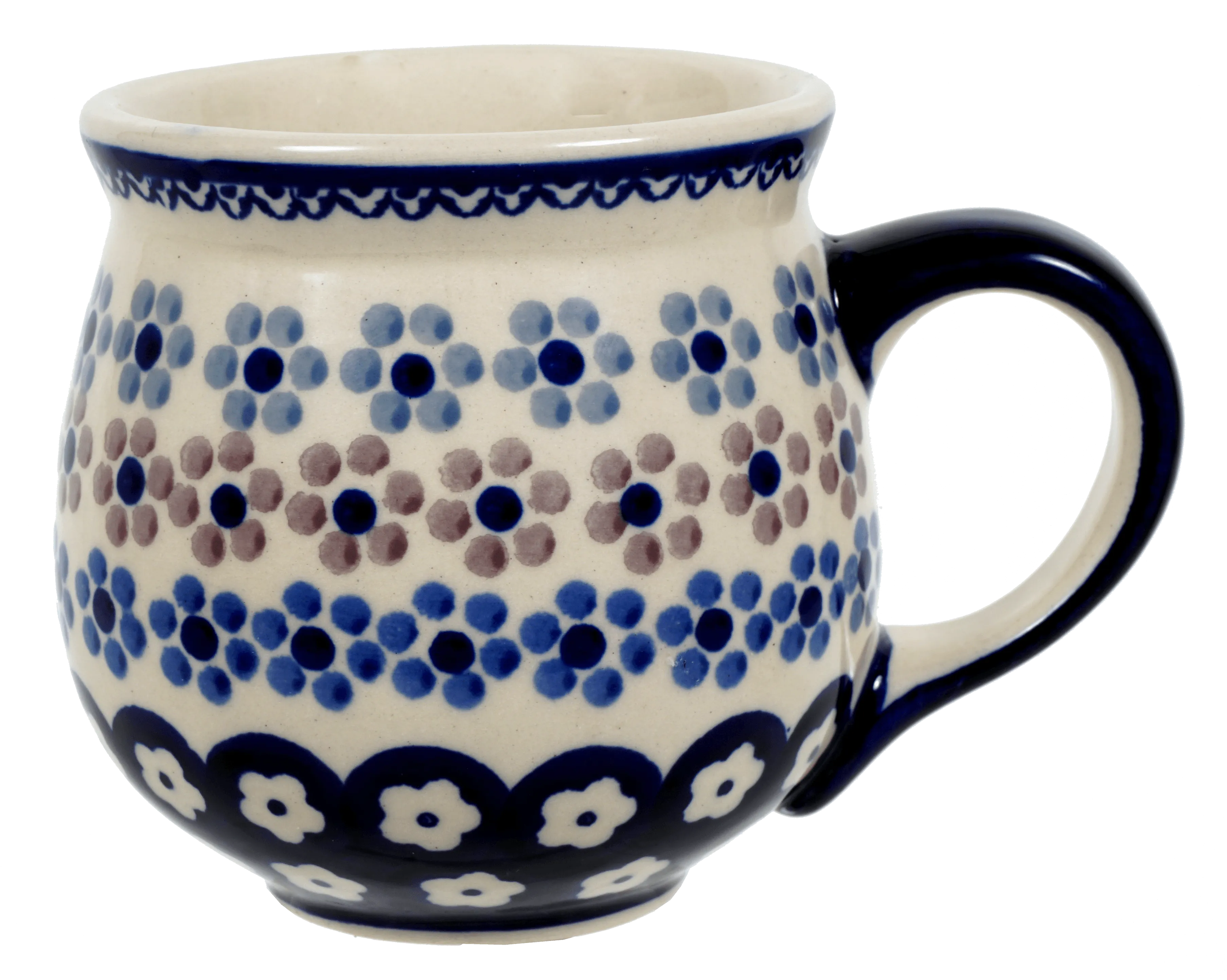 Mug, Belly Mug, 10oz Medium in "Floral Chain" by Manufaktura | K090T-EO37