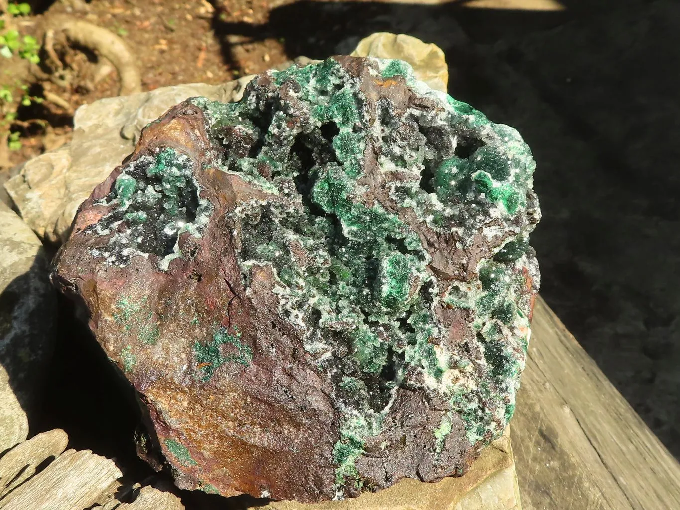 Natural Drusi Quartz Coated Ball Malachite On Red Copper Dolomite x 1 From Likasi, Congo