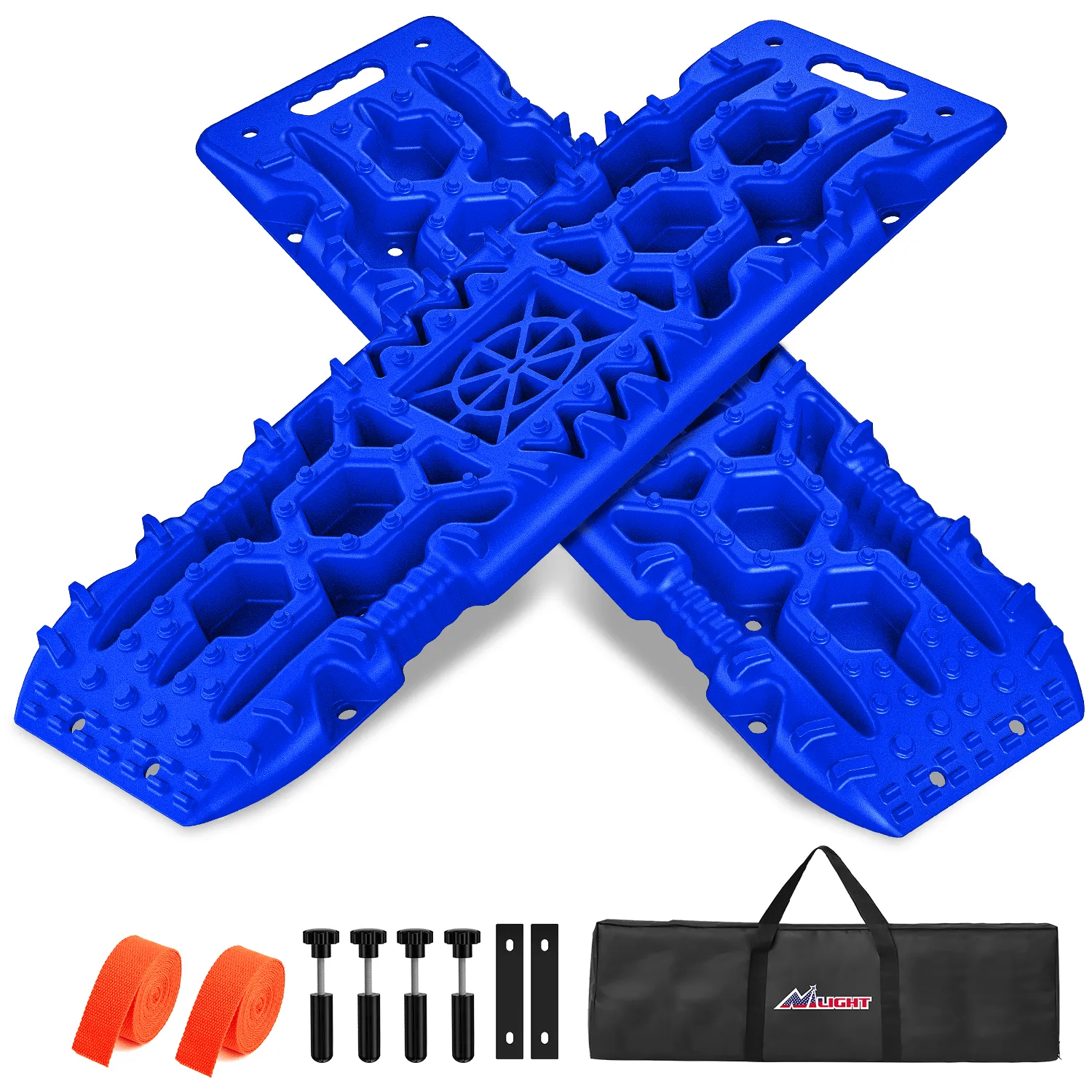 Off-Road Recovery Traction Boards For 4WD 4X4 with Jack Lift & Carry Bag (Blue)