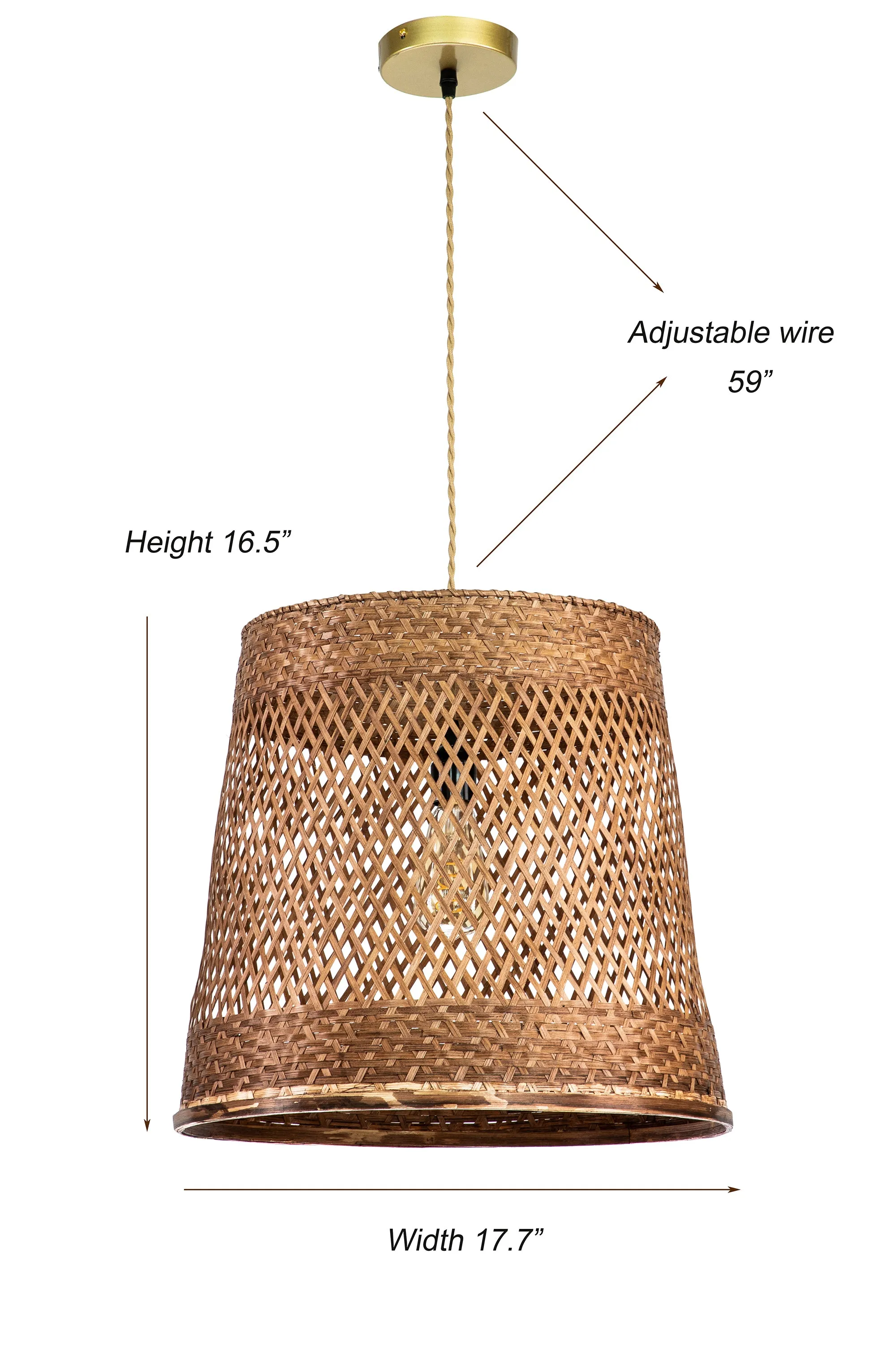 Rattan unique cylinder pendant light