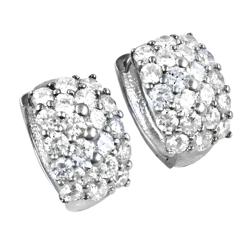 Stunning Fashionable Cubic Zirconia Gemstone Silver Earrings