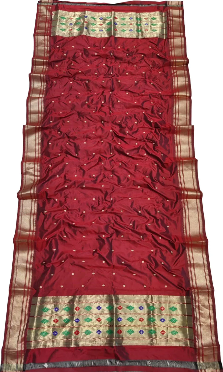 Stunning Maroon Paithani Silk Dupatta - Pure Elegance!