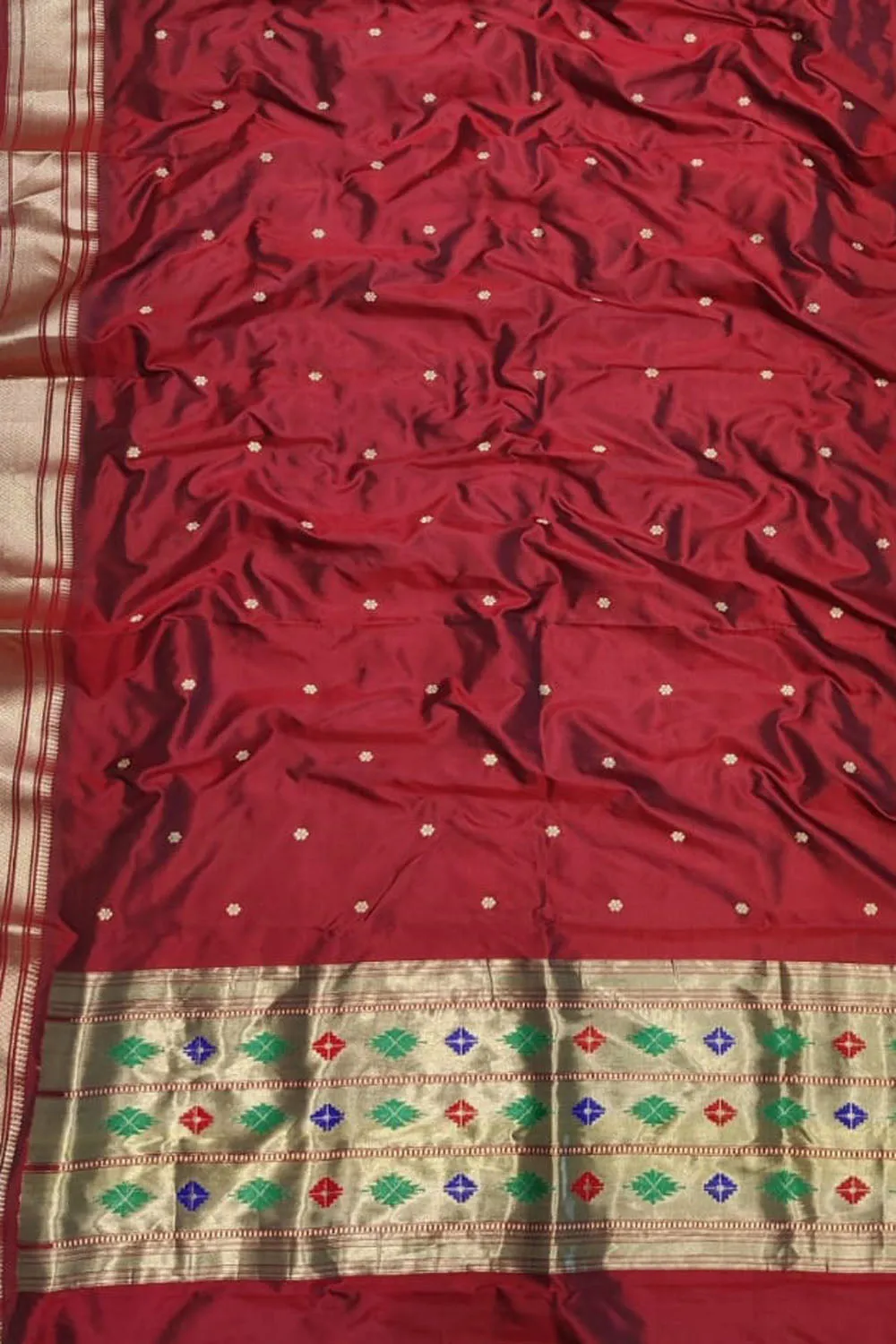 Stunning Maroon Paithani Silk Dupatta - Pure Elegance!