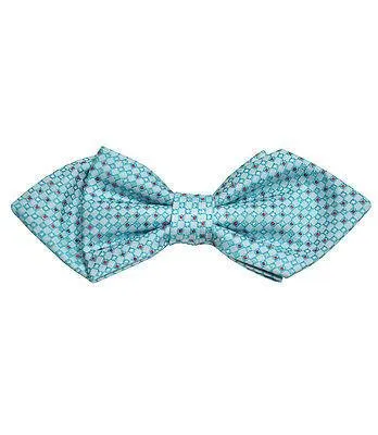 Turquoise and Red Silk Bow Tie by Paul Malone