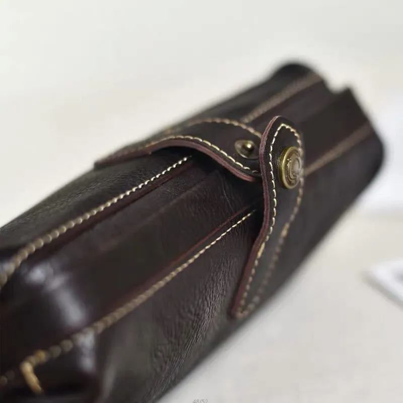 YAAGLE Vintage Genuine Leather ladies Travel Makeup Hanging Toiletry Bag YG6611