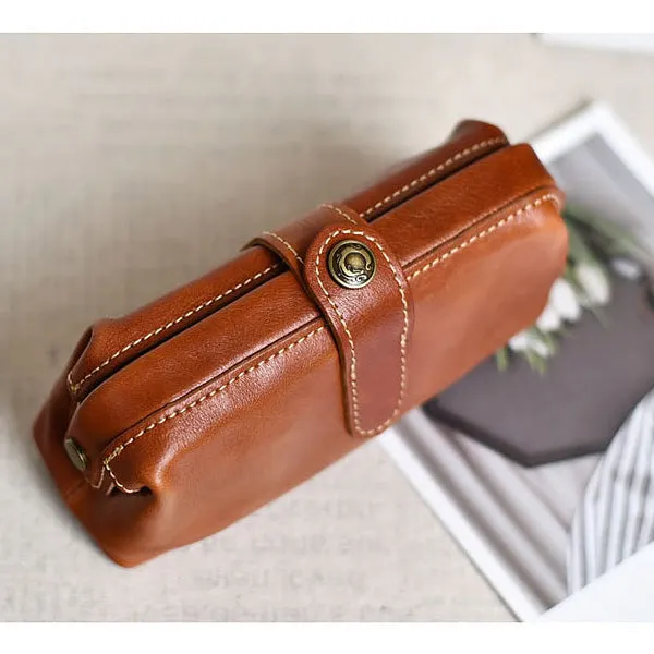 YAAGLE Vintage Genuine Leather ladies Travel Makeup Hanging Toiletry Bag YG6611